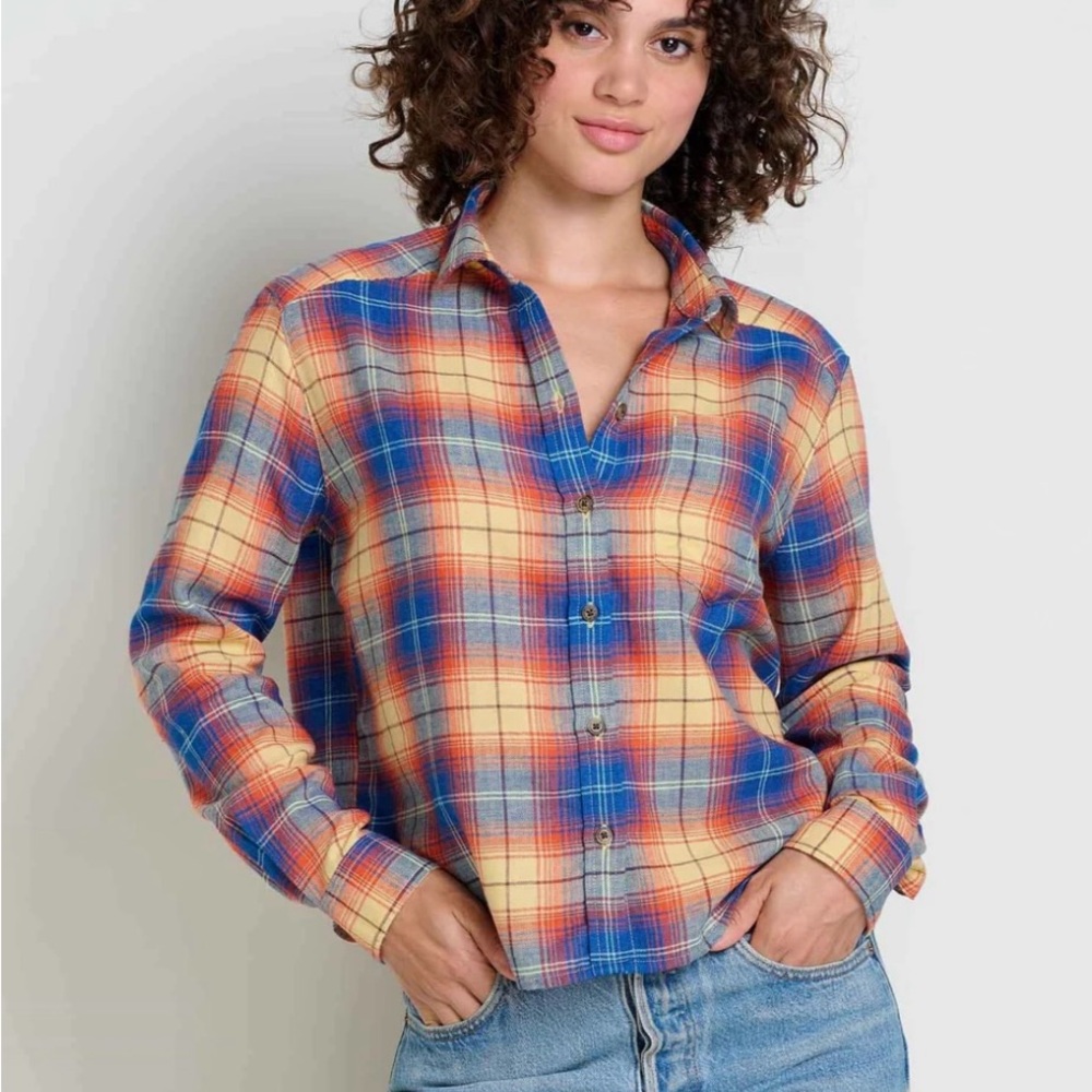 SALE! Toad & Co Reform Boxy Flannel Multicolor Button Down Size XS NWOT
